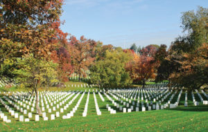 Gravesite surrounded by beautiful trees